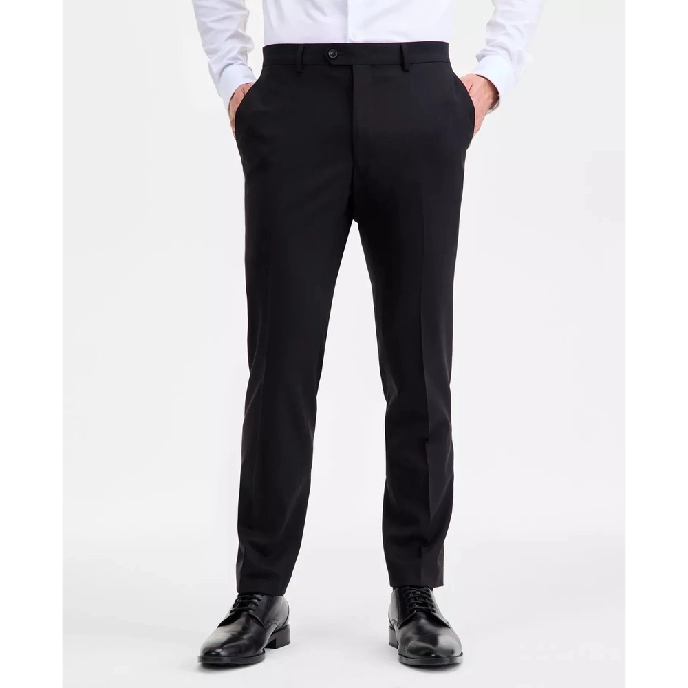 Ted Baker Mens Modern fit Wool Dress Pants 34x32 Black Solid
